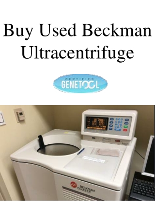 Buy Used Beckman Ultracentrifuge