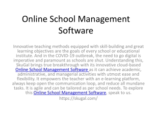 Online School Management Software