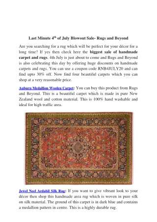 Last Minute 4th of July Blowout Sale- Rugs and Beyond