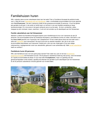 Familiehuis huren