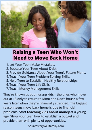Raising a Teen Who Won't Need to Move Back Home