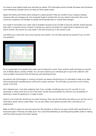 Read through Some Of The Most Essential Tips You'll Ever Require: Job Suggestions