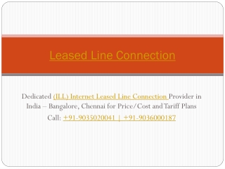 (ILL) Internet Leased Line Connection | Price/Cost Tariff Plans