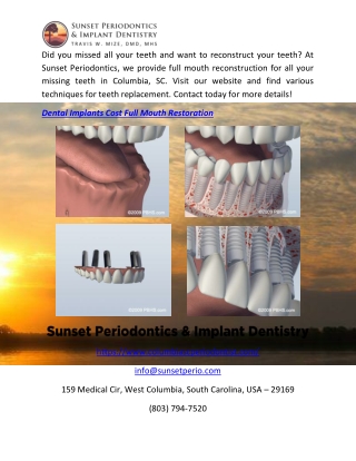 Dental Implants Cost Full Mouth Restoration | Columbiascperiodontist.com