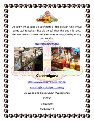 Carnival Food Vendors | Carnivalguru.com.sg