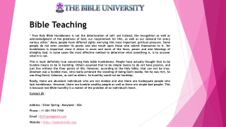 Bible Teaching