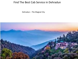 Find the best cab service in dehradun