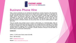 Business Phone Hire