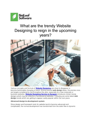 What are the trendy Website Designing to reign in the upcoming years?