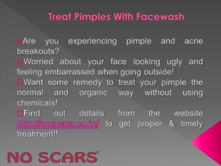 Treat Pimples With Facewash