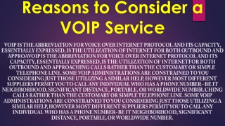 Reasons to Consider a VOIP Service