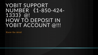 Yobit Support Number 《1-850-424-1333》@! How to deposit in Yobit Account @!!!