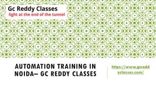 Automation Training in Noida– Gc Reddy Classes