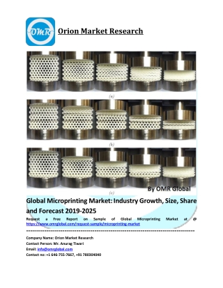 Global Microprinting Market Size, Industry Trends, Share and Forecast 2019-2025