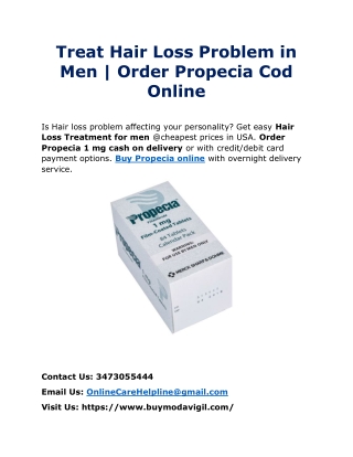 Treat Hair Loss Problem on Men | Buy Propecia 1 mg Online