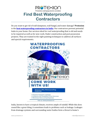 Find Best Waterproofing Contractors