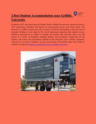 2 best student accommodation near griffith university