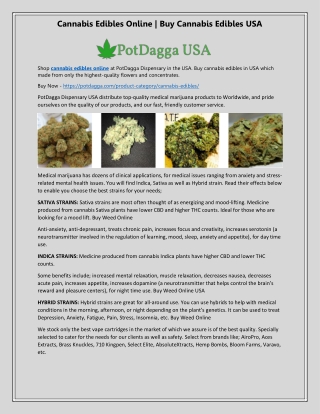 Cannabis edibles online