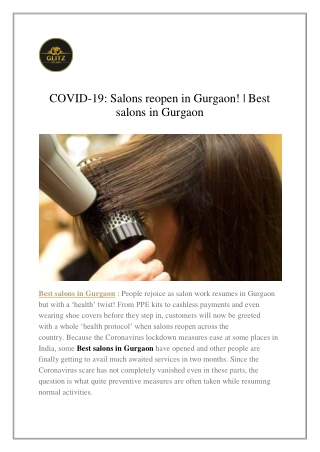 COVID-19: Salons reopen in Gurgaon! | Best salons in Gurgaon