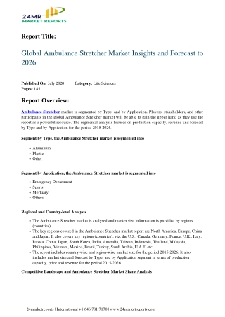 Ambulance Stretcher Market Insights and Forecast to 2026