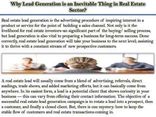BoldLeads Reviews | Why Lead Generation is an Inevitable Thing in Real Estate Sector?