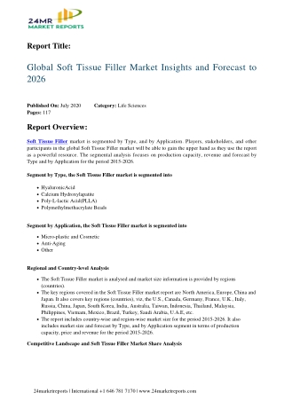 Soft Tissue Filler Market Insights and Forecast to 2026