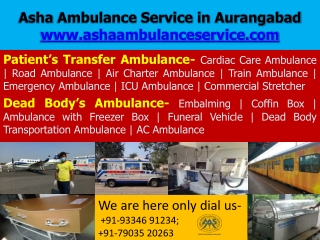 Pick a Call and Shift your Patient by Ambulance Service in Aurangabad- Asha
