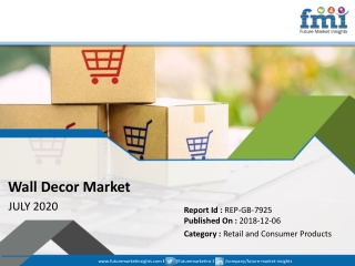 Wall Decor Market is Expected to Grow at a CAGR of 32.3% by the End of 2027 – Future Market Insights