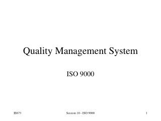 Quality Management System