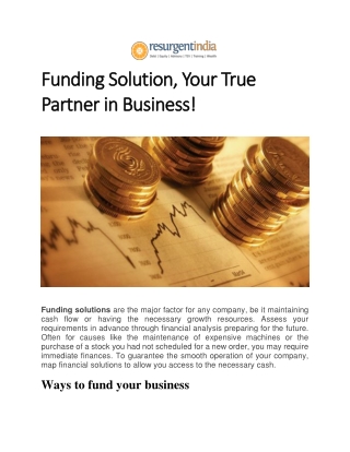 Funding Solution, Your True Partner in Business!