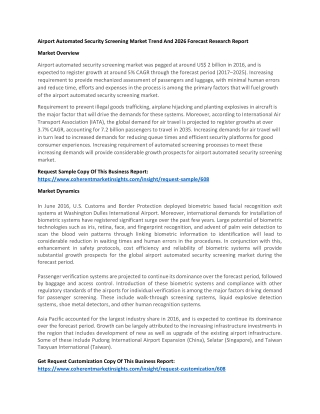 Airport Automated Security Screening Market Trend And 2026 Forecast Research Report
