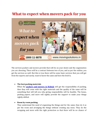 What to expect when movers pack for you