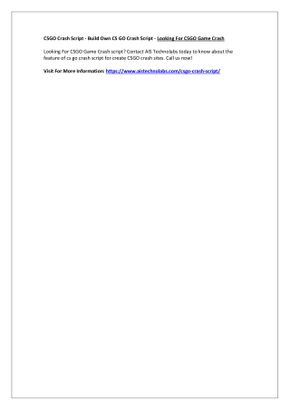 CSGO Crash Script - Build Own CS GO Crash Script - Looking For CSGO Game Crash