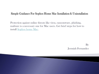 Guidance For Sophos Home Mac Installation & Uninstallation