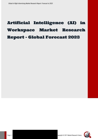 Artificial Intelligence (AI) in Workspace Market Research Report - Global Forecast 2023