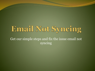 My Email Not Syncing