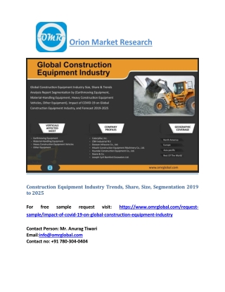 Construction Equipment Industry Trends, Share, Industry Size, Growth 2019 to 2025