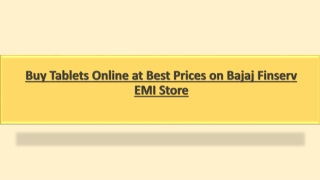 Buy Tablets Online at Best Prices on Bajaj Finserv EMI Store