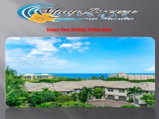 Ocean View Rentals Wailea Kihei