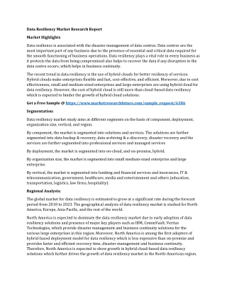 Data Resiliency Market Research Report