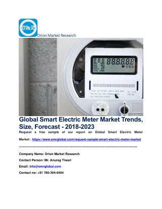 Global Smart Electric Meter Market Trends, Size, Forecast - 2018-2023