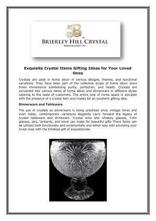 Exquisite Crystal Items Gifting Ideas for Your Loved Ones