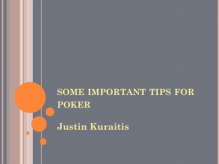 Justin Kuraitis - Poker Game - Basic Strategies free download