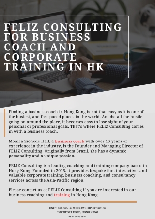 FELIZ Consulting for Business Coach and Corporate Training in HK