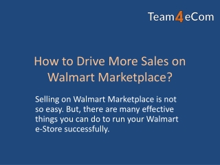 How to Drive More Sales on Walmart Marketplace?