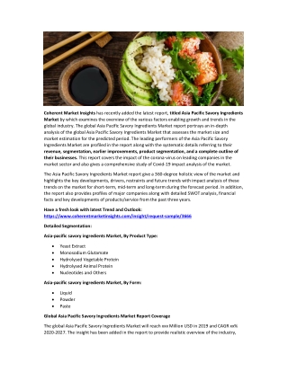 Asia Pacific Savory Ingredients Market