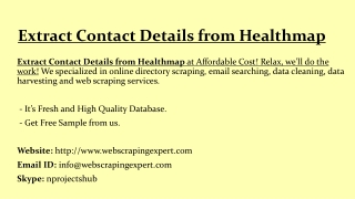 Extract Contact Details from Healthmap