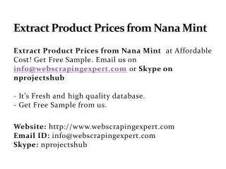 Extract Product Prices from Nana Mint