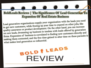 The Significance Of Lead Generation To Expansion Of Real Estate Business