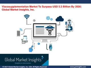 Viscosupplementation Market To Reach USD 5.3 Billion By 2026
